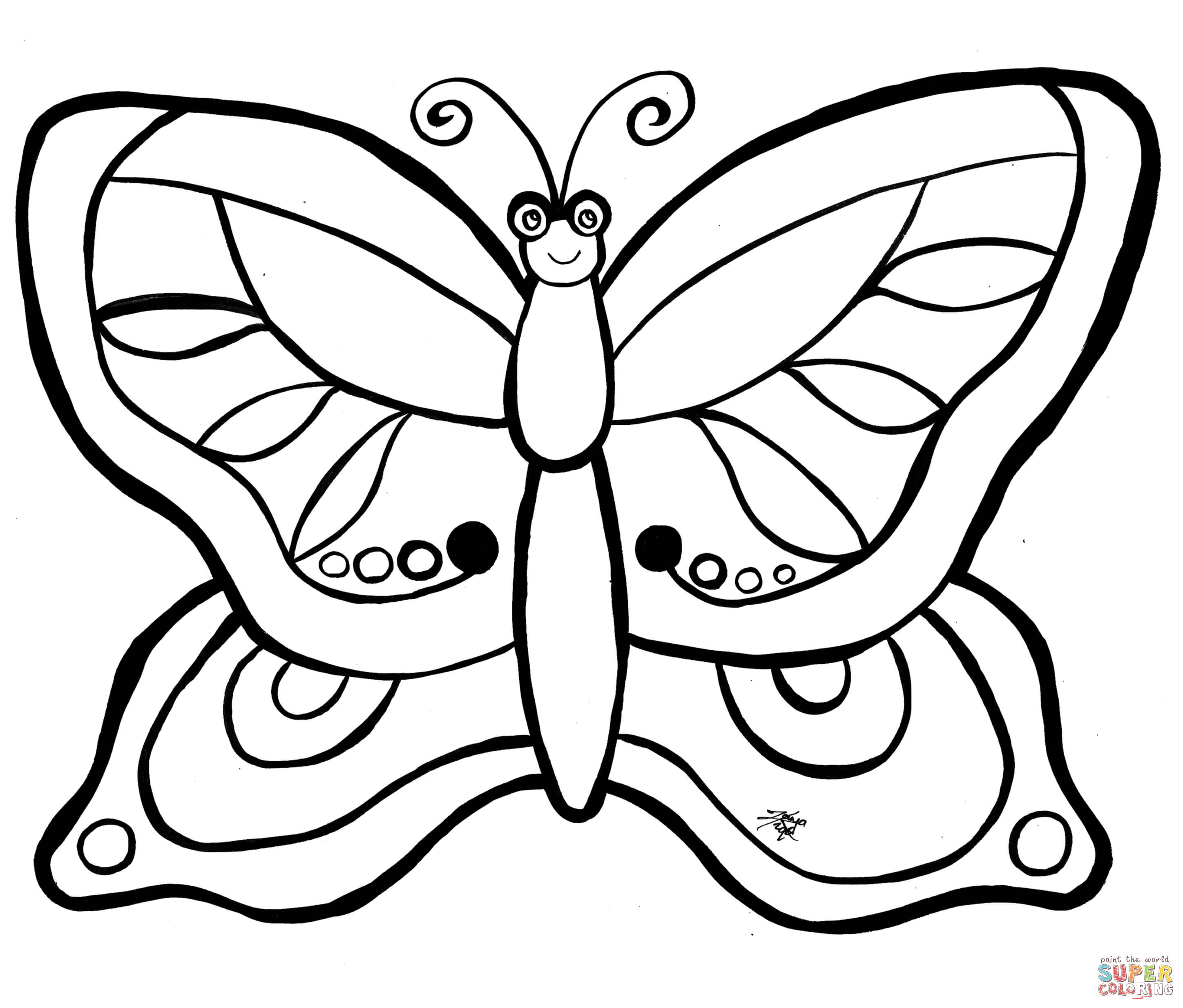 Butterfly coloring page free printable coloring pages