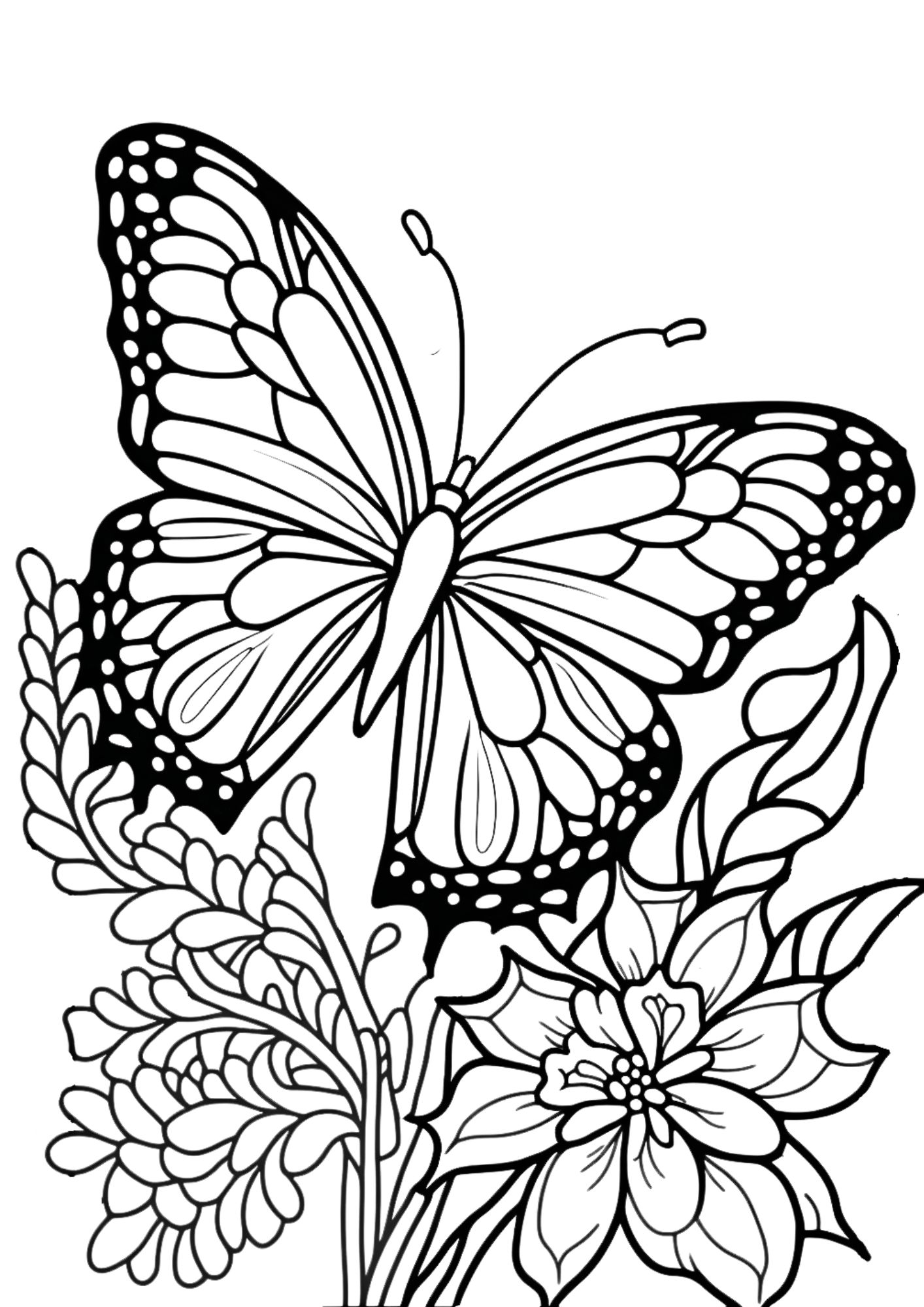 Unique butterfly coloring pages for adults and kids