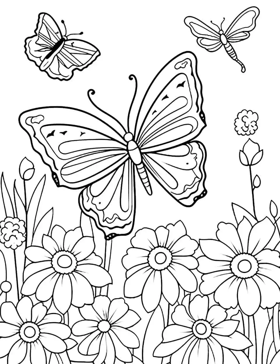 Butterfly coloring pages free printable sheets