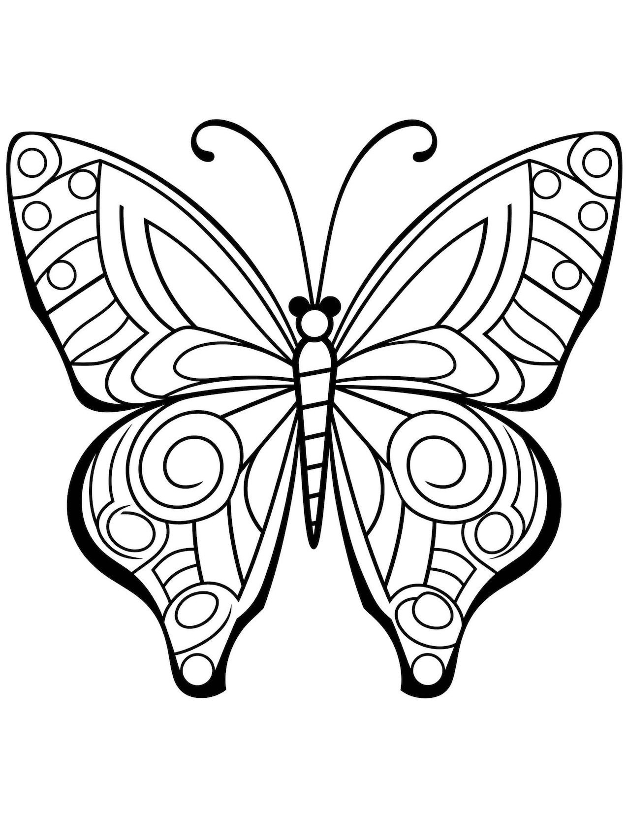 Beautiful butterfly coloring pages for kids and adults