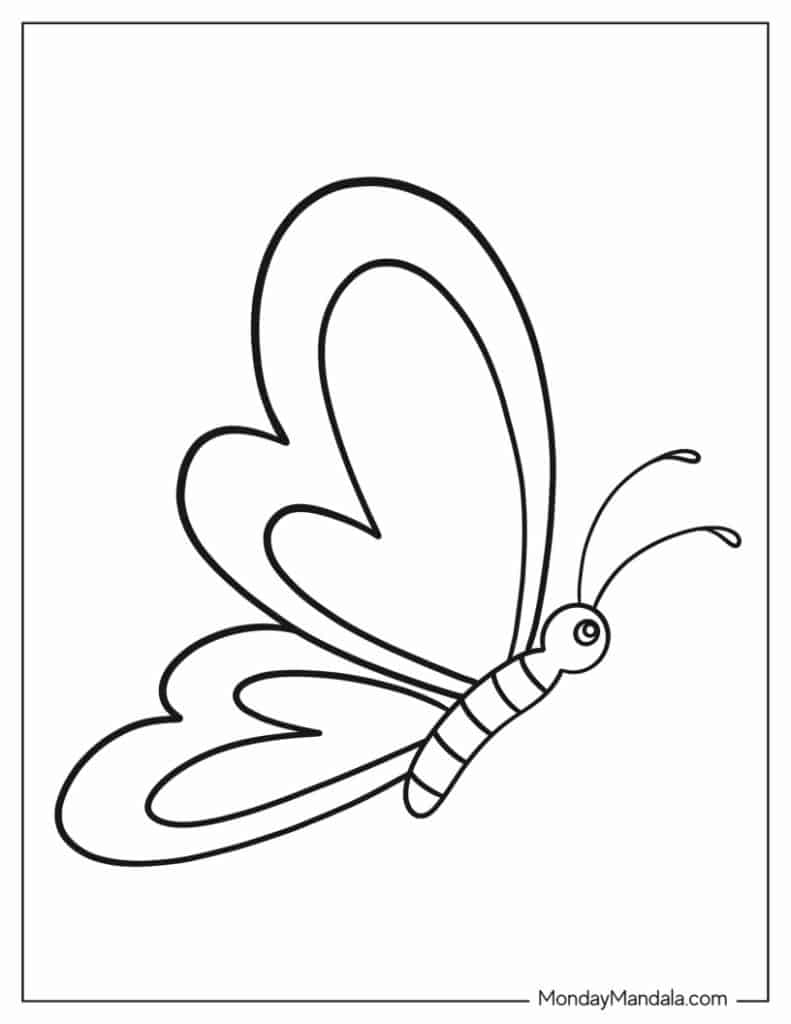 Butterfly coloring pages free pdf printables