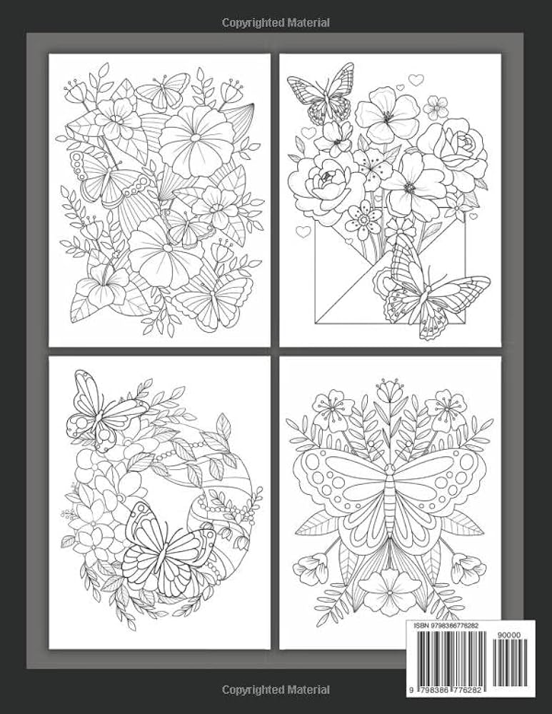 Flower and butterfly coloring book flower and butterfly coloring book large print butterfly coloring pages design of butterflies coloring fun monika rk books