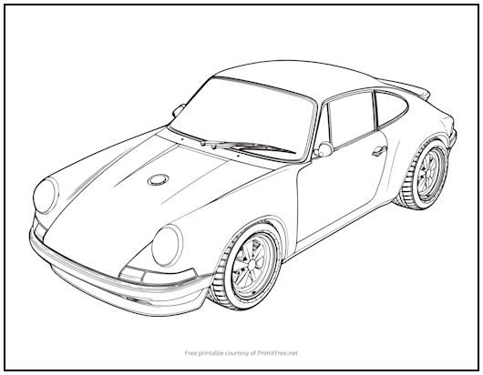 Porsche car coloring page print it free