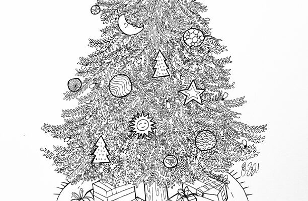 Tag christmas coloring page scyap