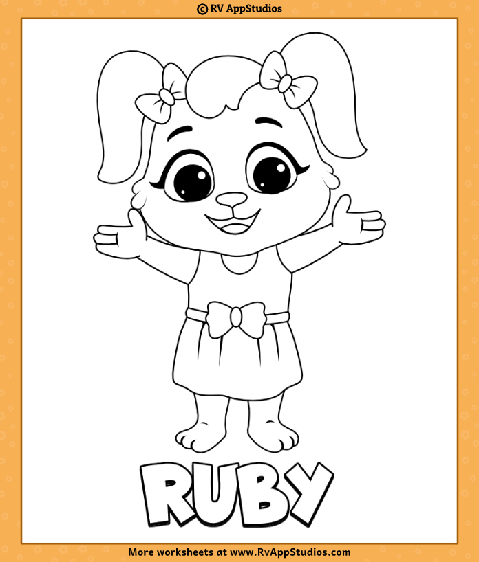 Ruby coloring pages for kids free cartoon coloring printables to download and print give to kids to color and have fun