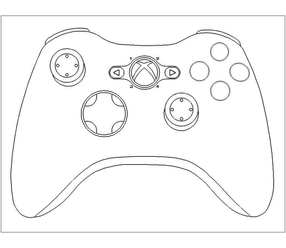 Online coloring pages coloring page the joystick from the xbox game download print coloring page