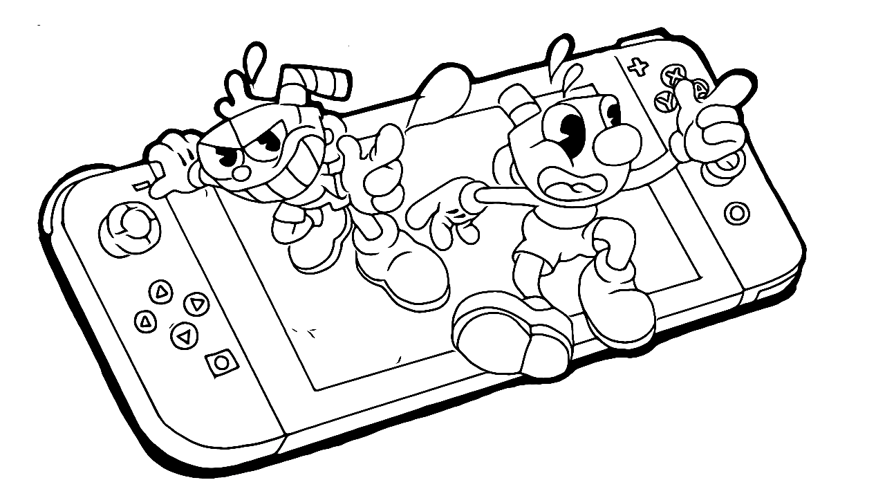 Cuphead coloring pages printable for free download