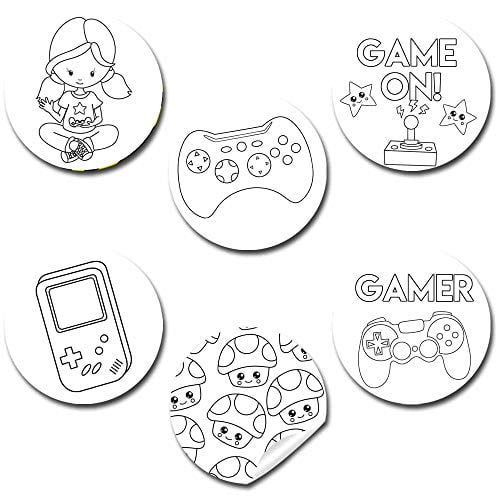 Color your own video game stickers girl â amanda creation