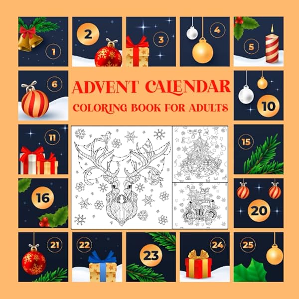 Advent calendar coloring book for adults a fun numbered christmas coloring pages for adults and older children countdown to christmas publishing duazen books