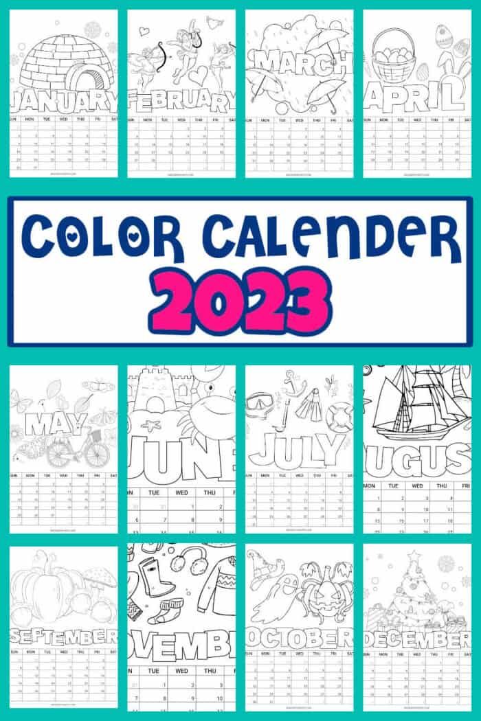 Printable coloring calendar for kids kids calendar coloring calendar printable calendar pages