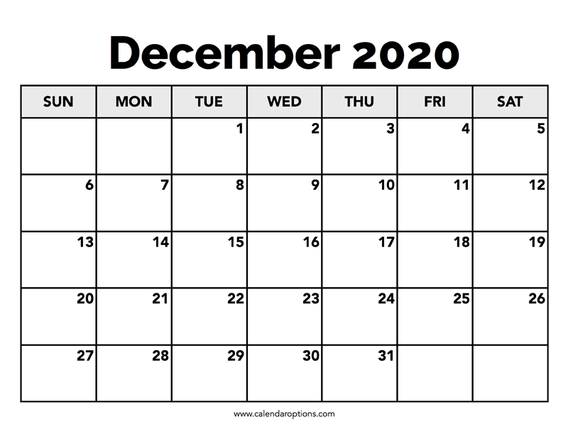 Calendar december â calendar options