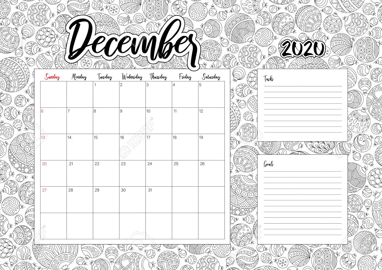 Antisterss calendar doodle illustration coloring book december royalty free svg cliparts vectors and stock illustration image