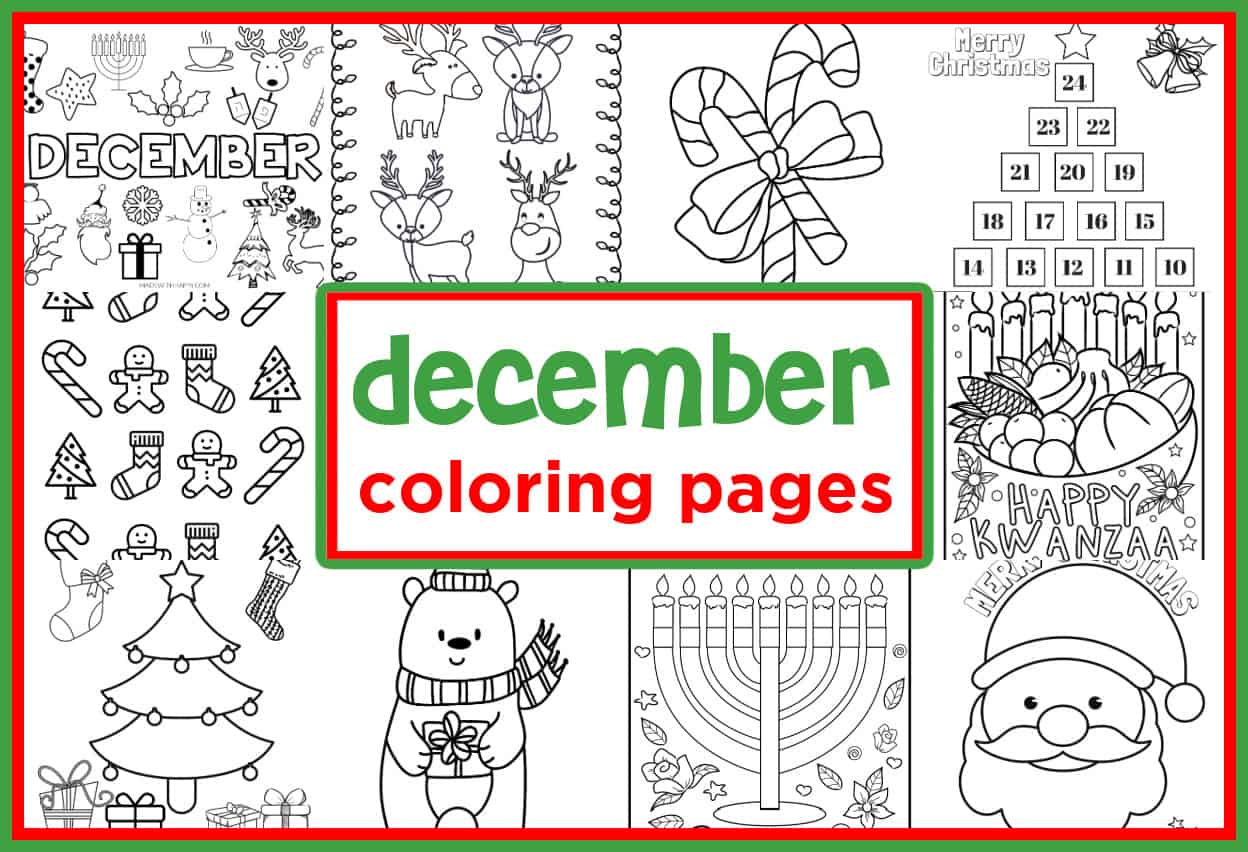 Free printable december coloring pages