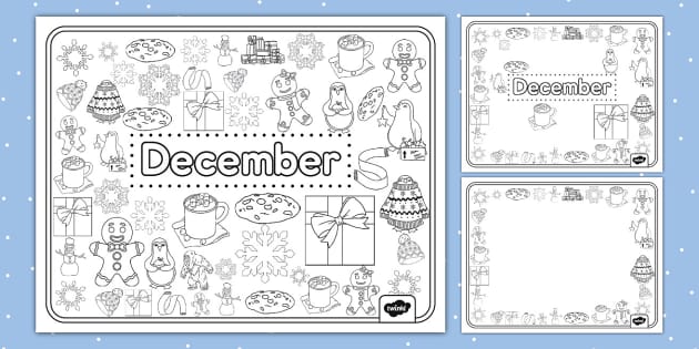 Lets doodle december coloring sheets teacher made