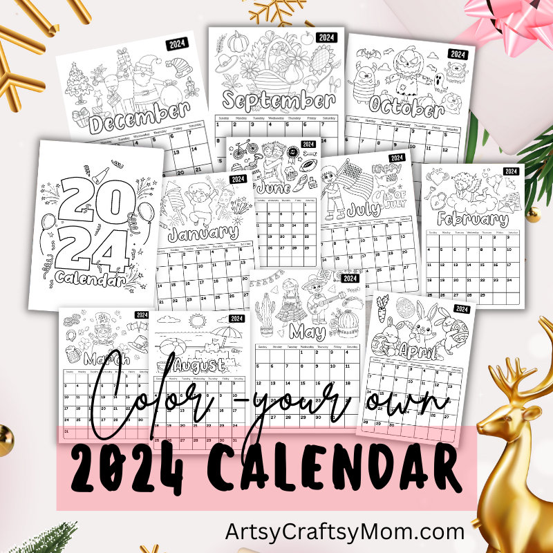 Color your own calendar pages