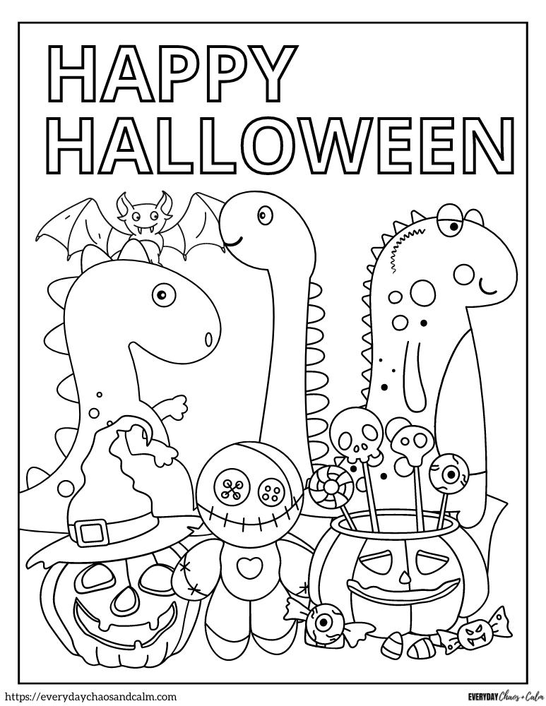 Free printable dinosaur halloween coloring pages