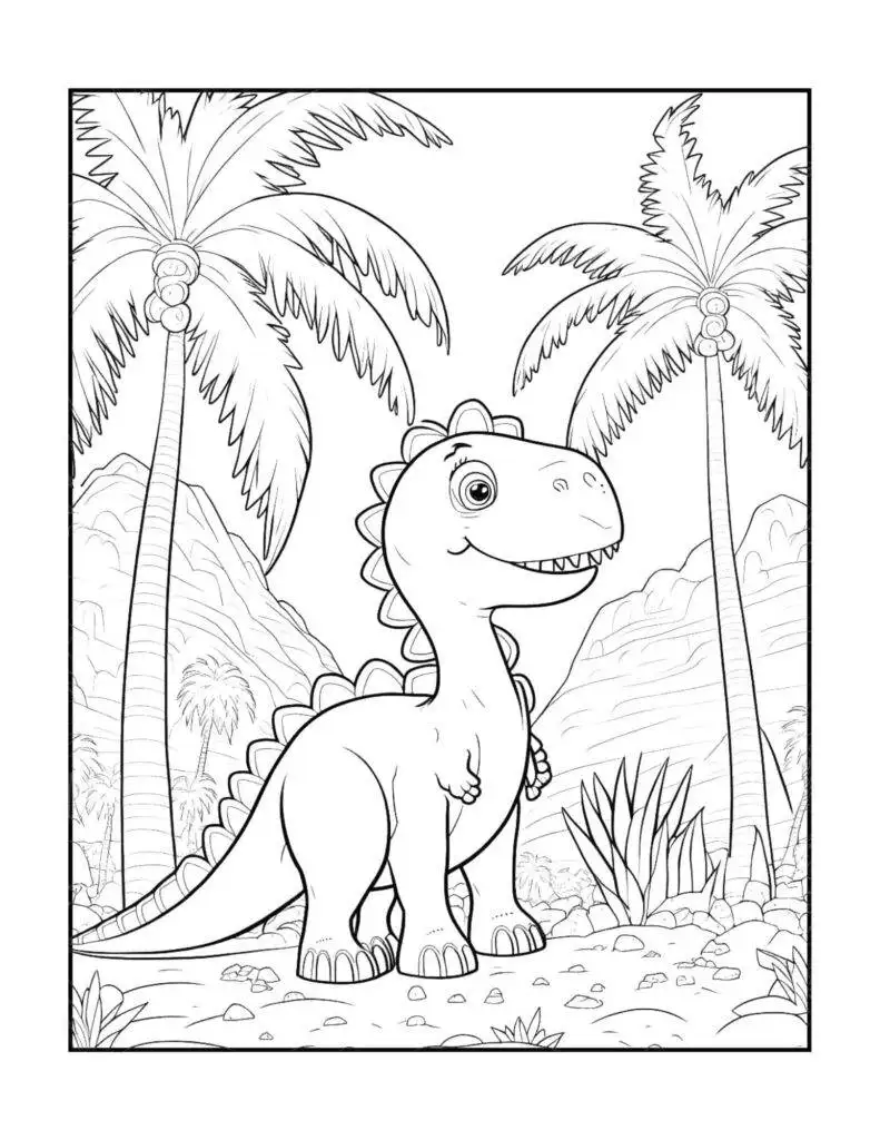 Free dinosaur coloring pages for teens and adults