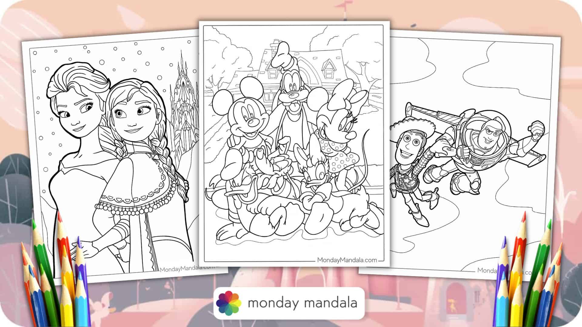 Disney coloring pages free pdf printables