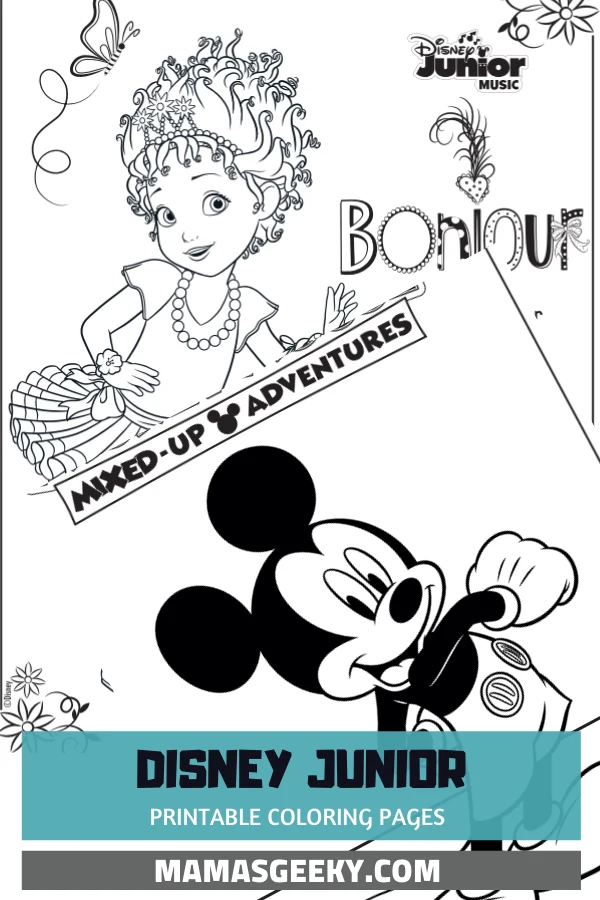 Free printable disney junior coloring pages disney music playlists