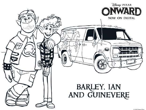 Printable pixar onward coloring pages