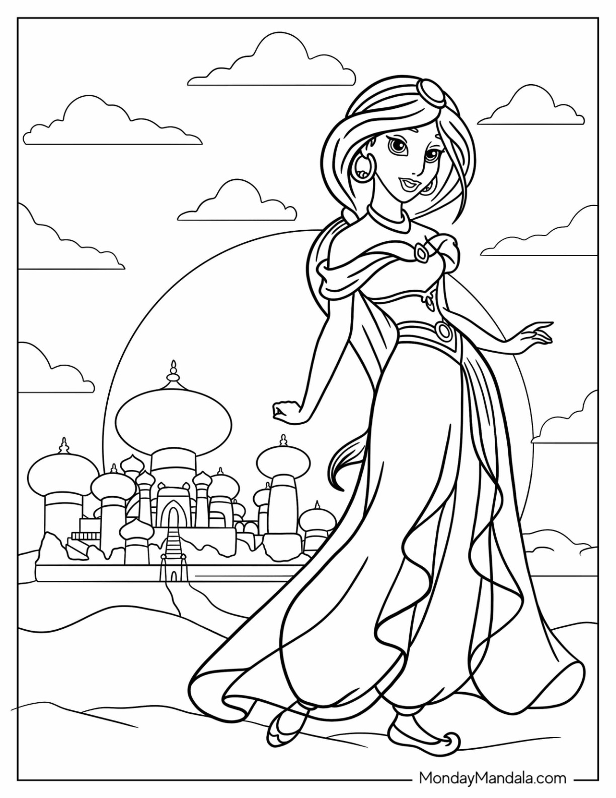 Disney princess coloring pages free pdf printables