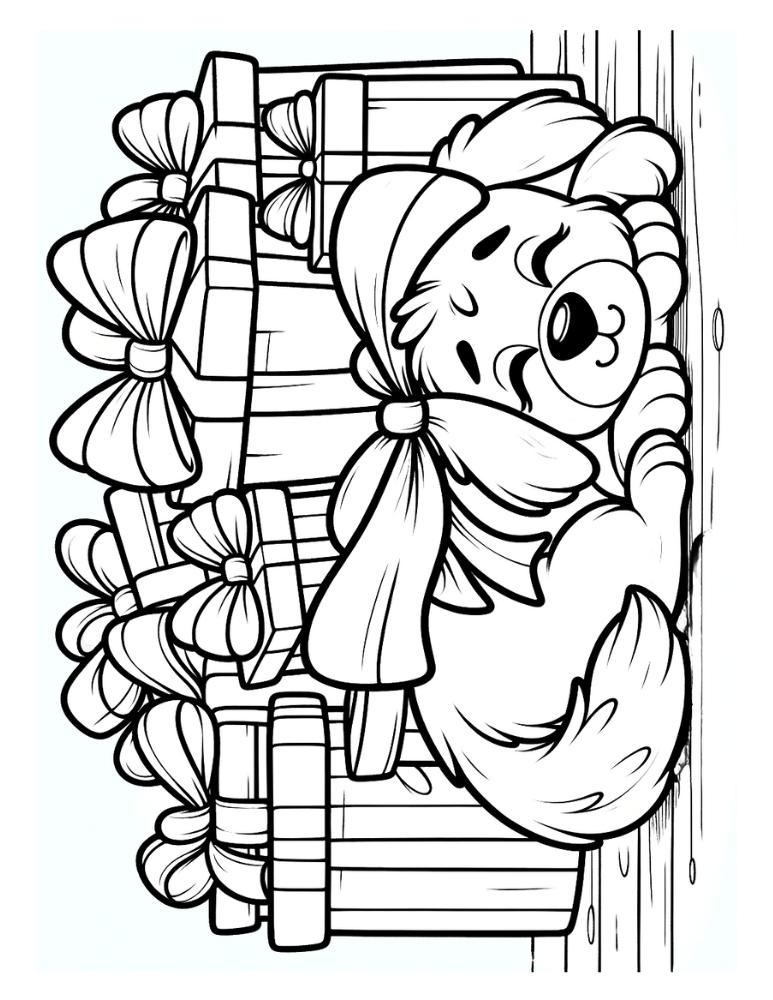 Free christmas dog coloring pages for kids