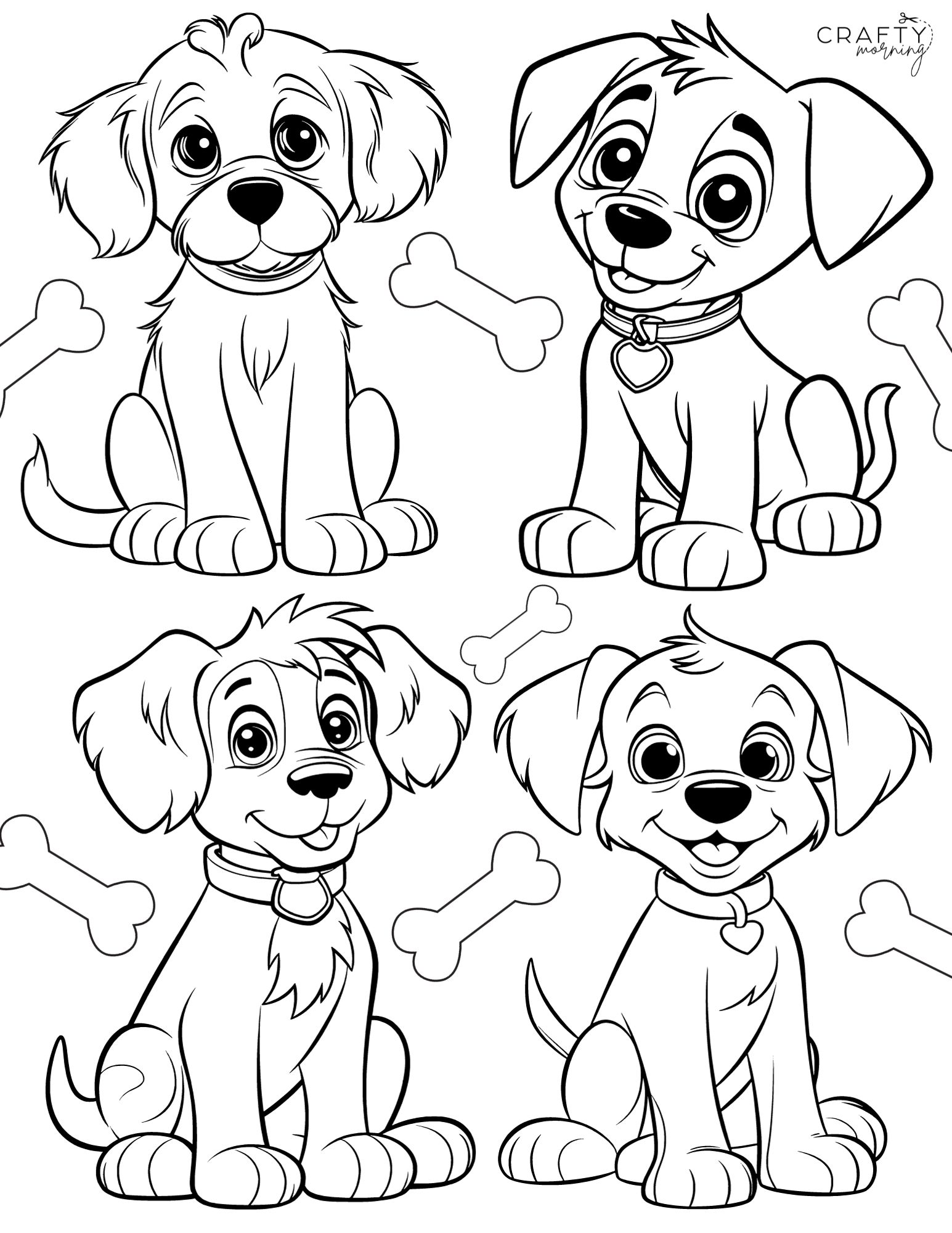 Cute dog coloring pages to print