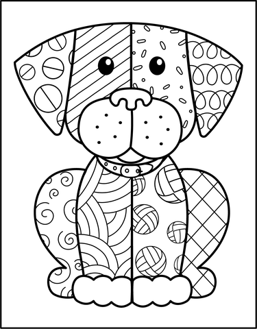 Romero britto dog coloring page free printable coloring pages