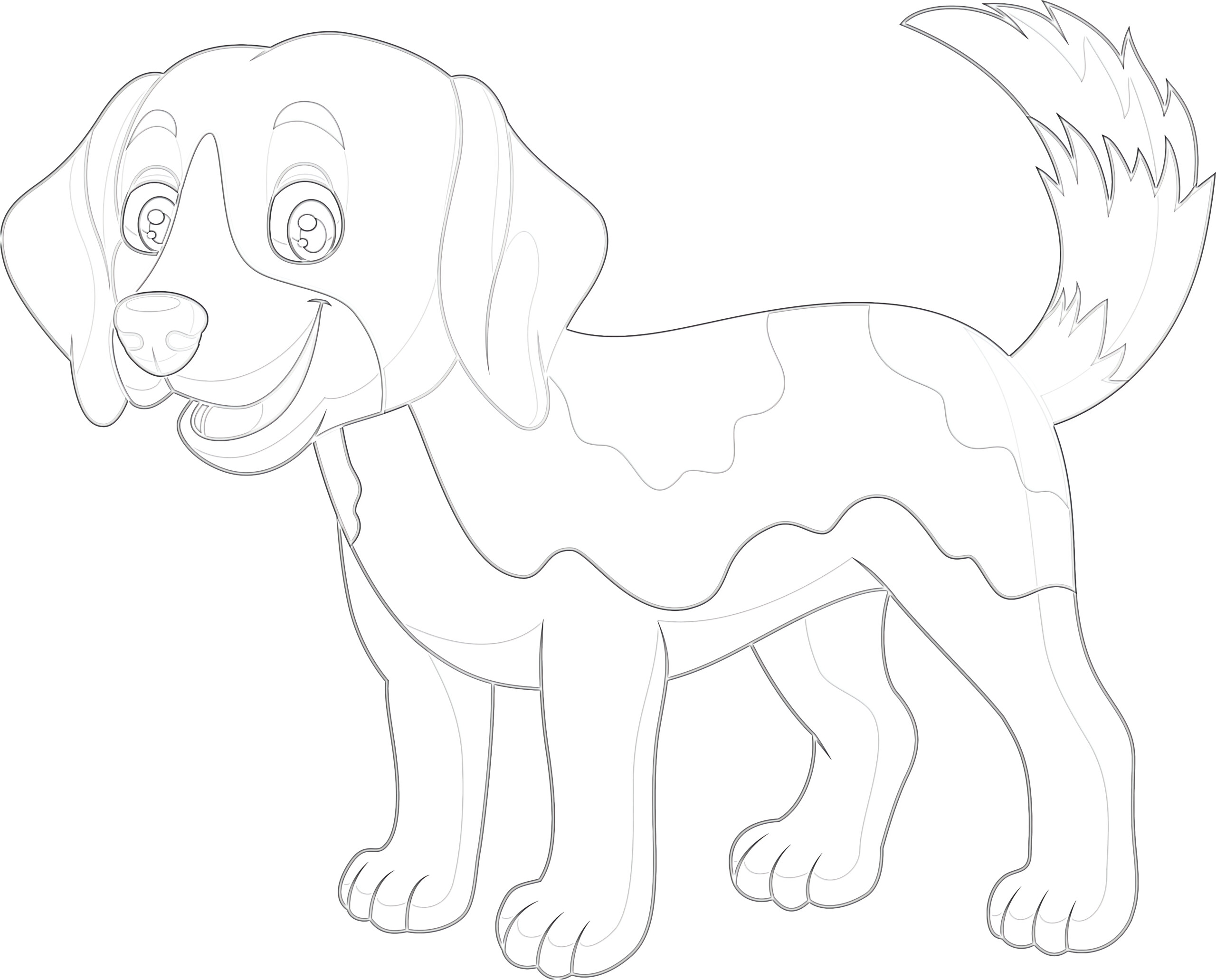 Beagle dog coloring page