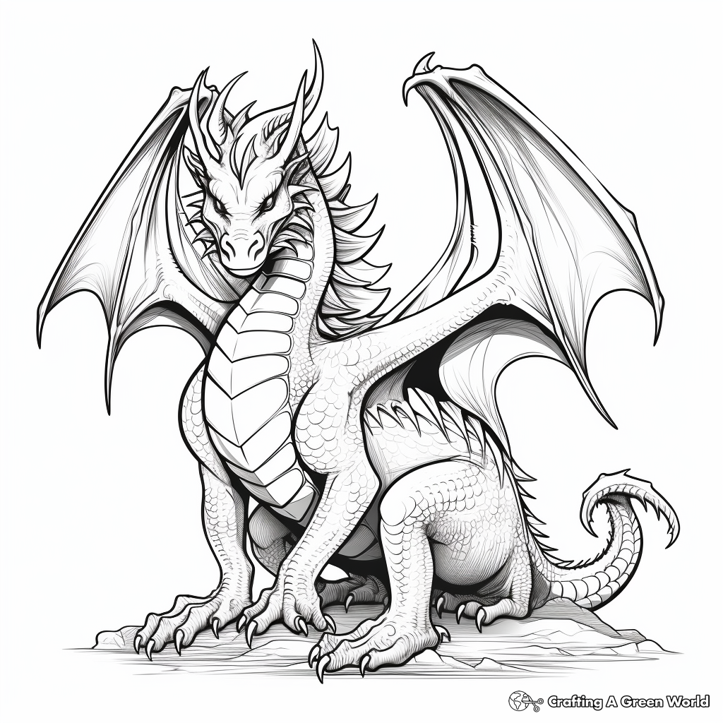 Dragon coloring pages for adults