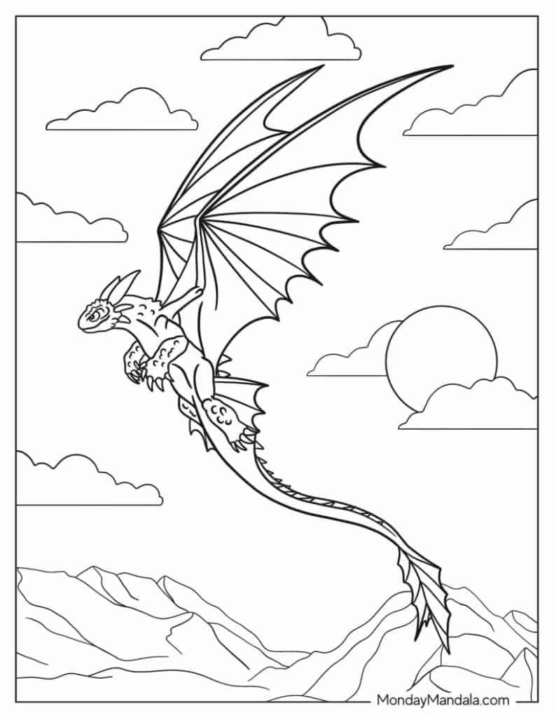 Dragon coloring pages free pdf printables