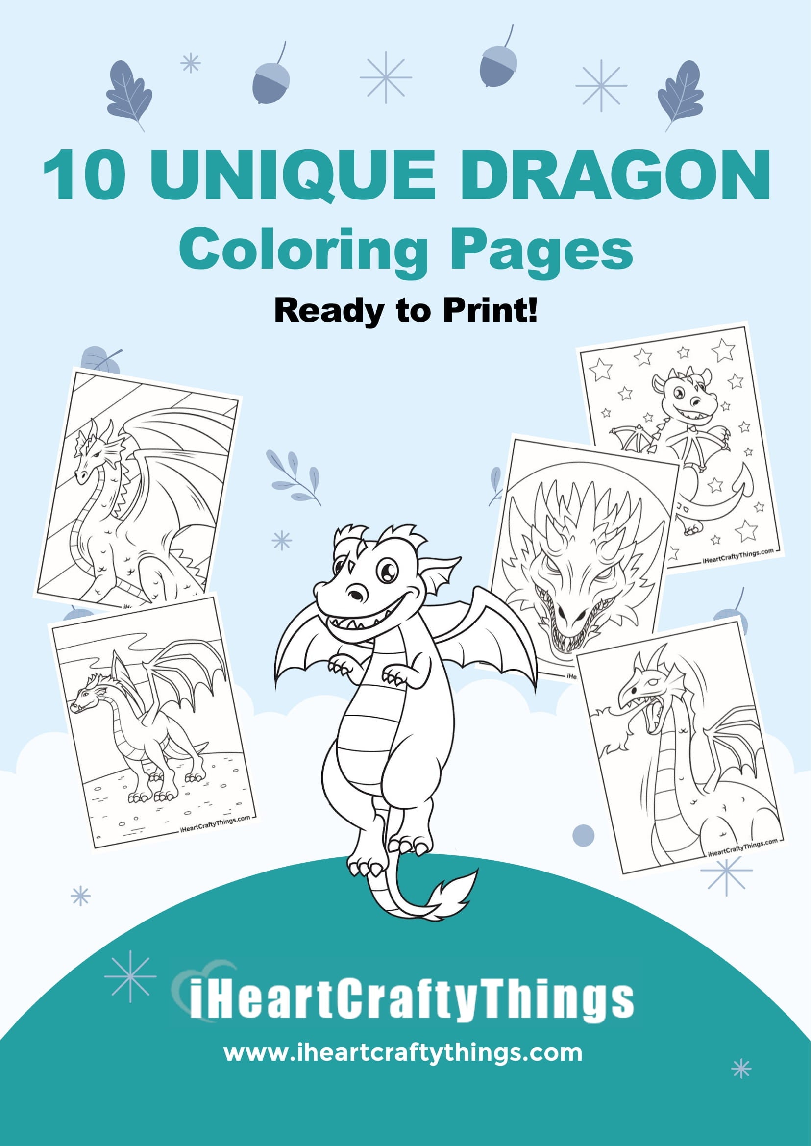 Dragon coloring pages â i heart crafty things