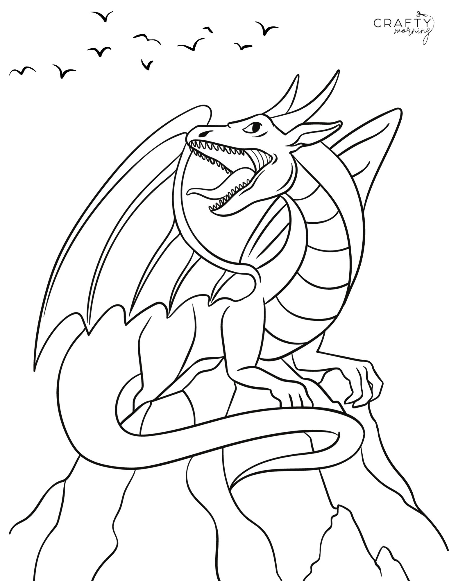 Free printable dragon coloring pages