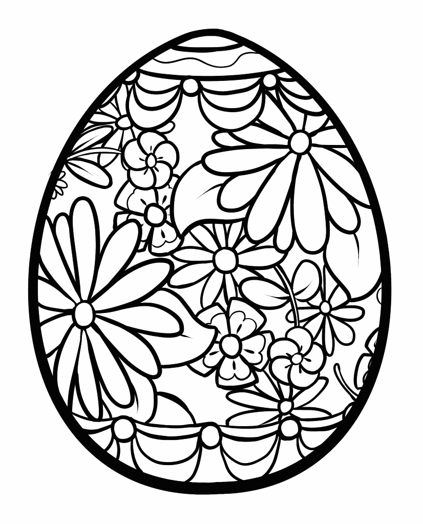 Free printable easter egg coloring pages for kids