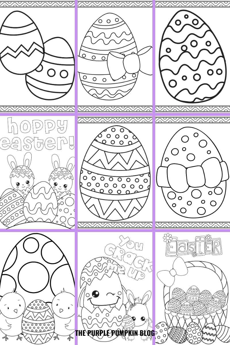 Printable easter eggs coloring pages print