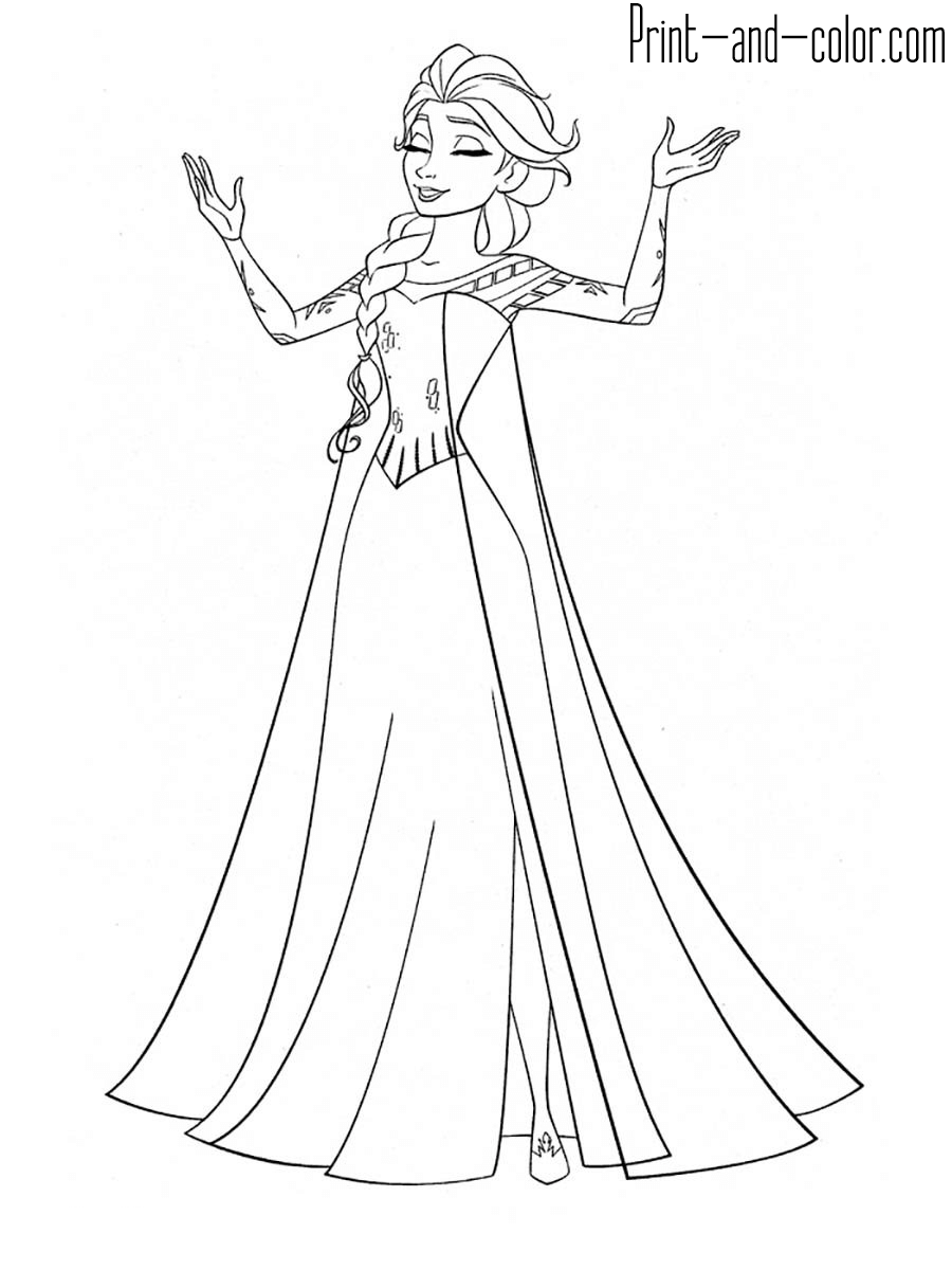 Frozen coloring pages print and color