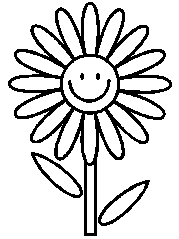 Flower simple coloring page