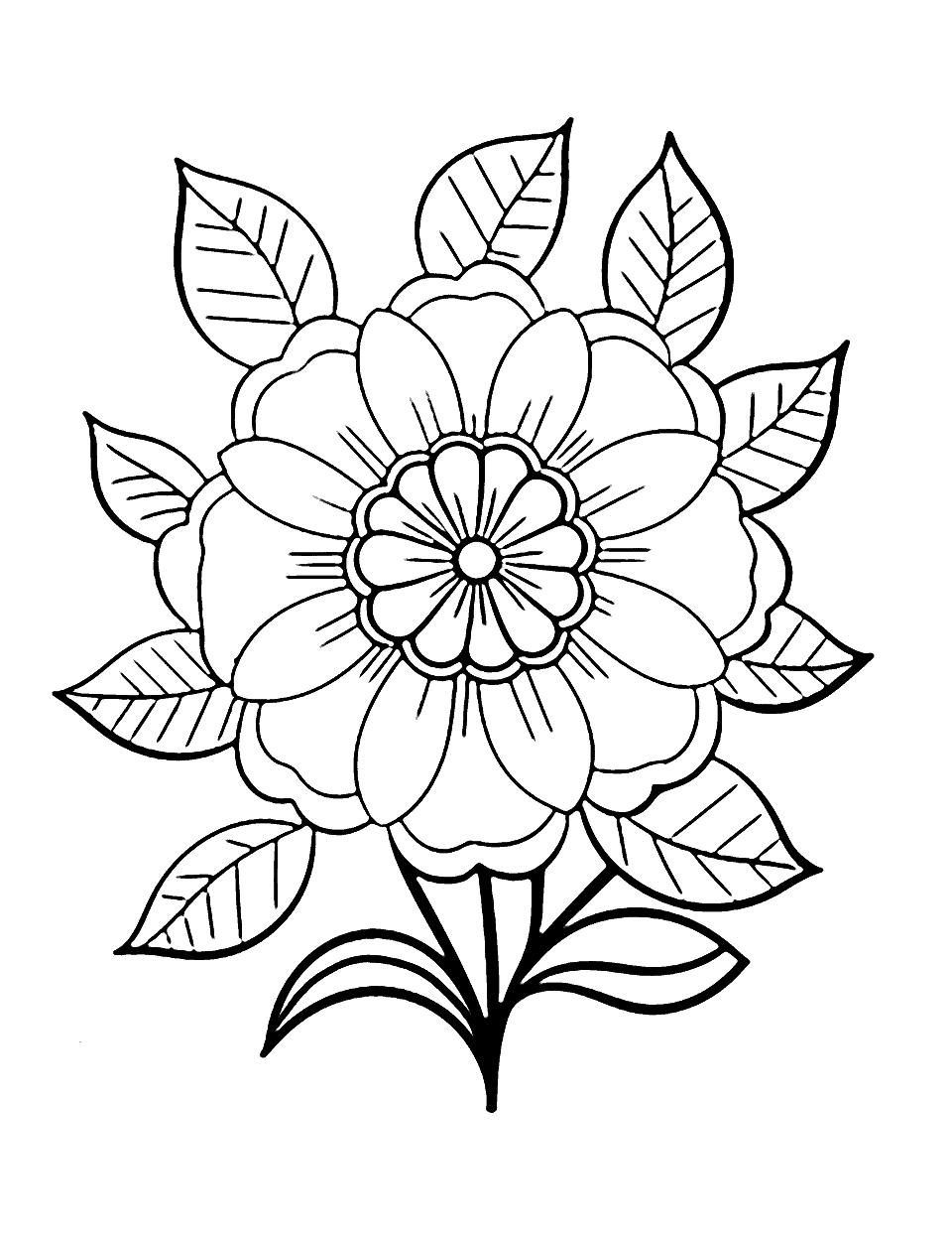 Flower coloring pages free printable sheets