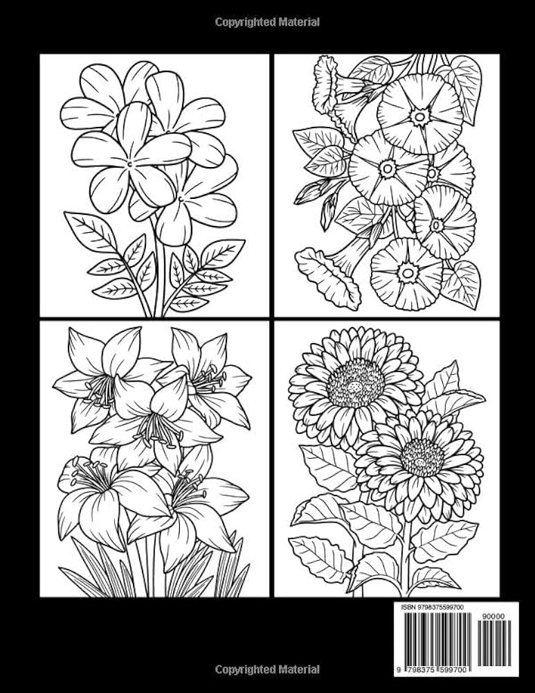 Flower coloring book