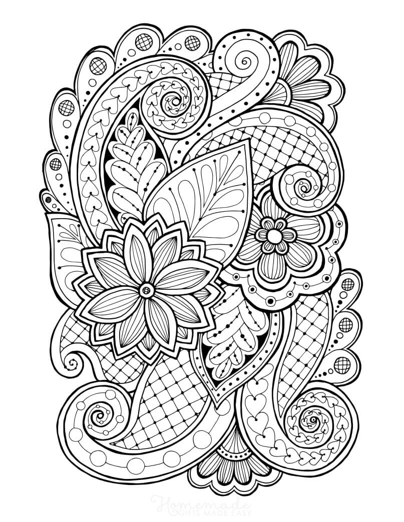 Printable flower coloring pages for adults