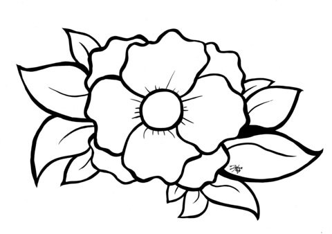 Flower coloring page free printable coloring pages