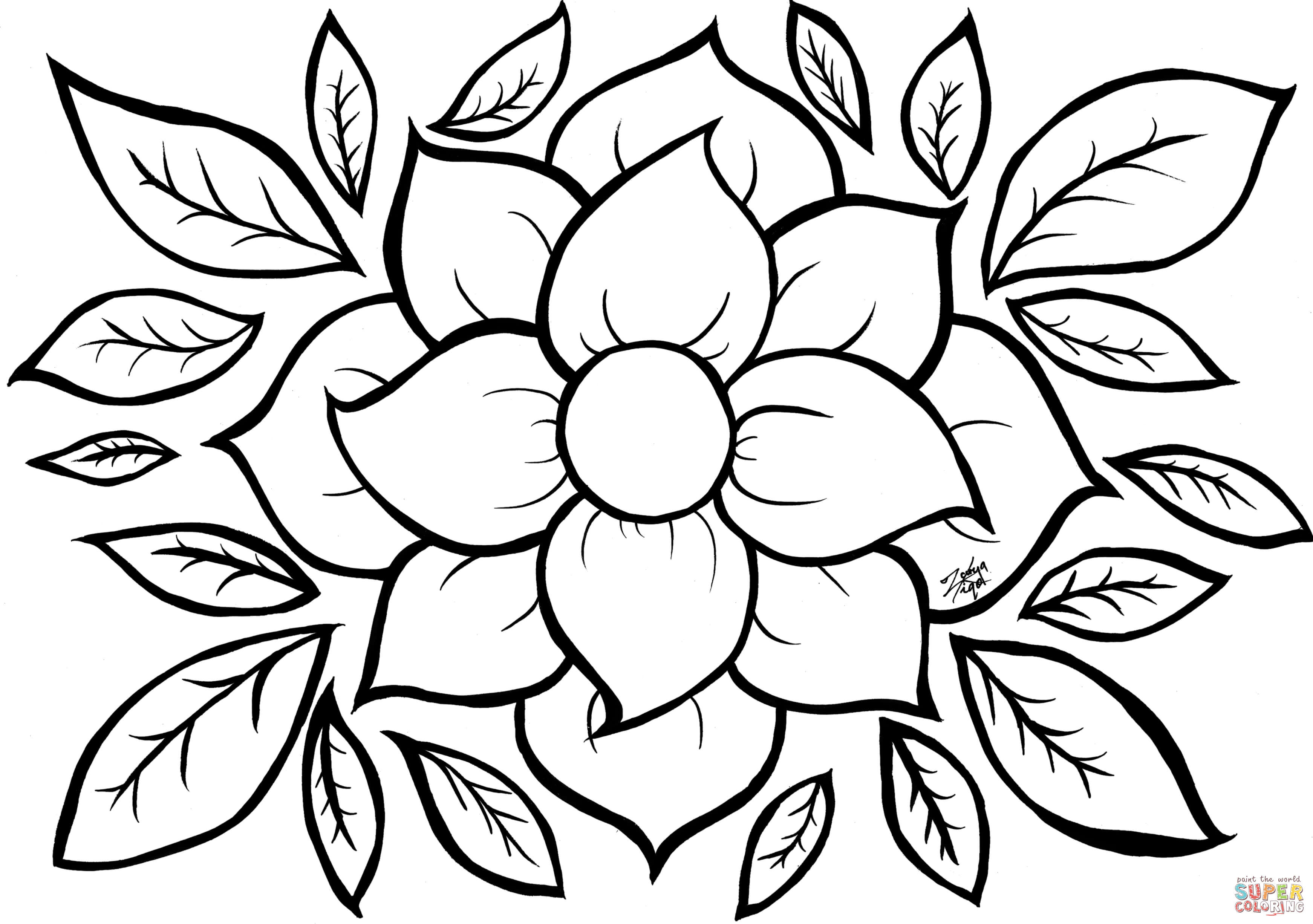 Flower coloring page free printable coloring pages