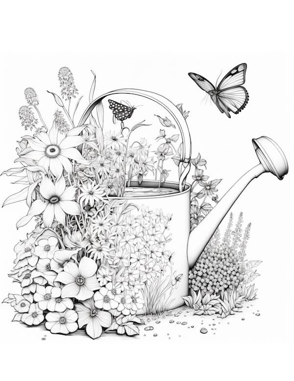 Stunning flower coloring pages for kids and adults