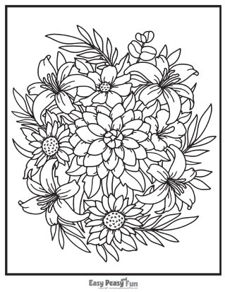 Flower coloring pages