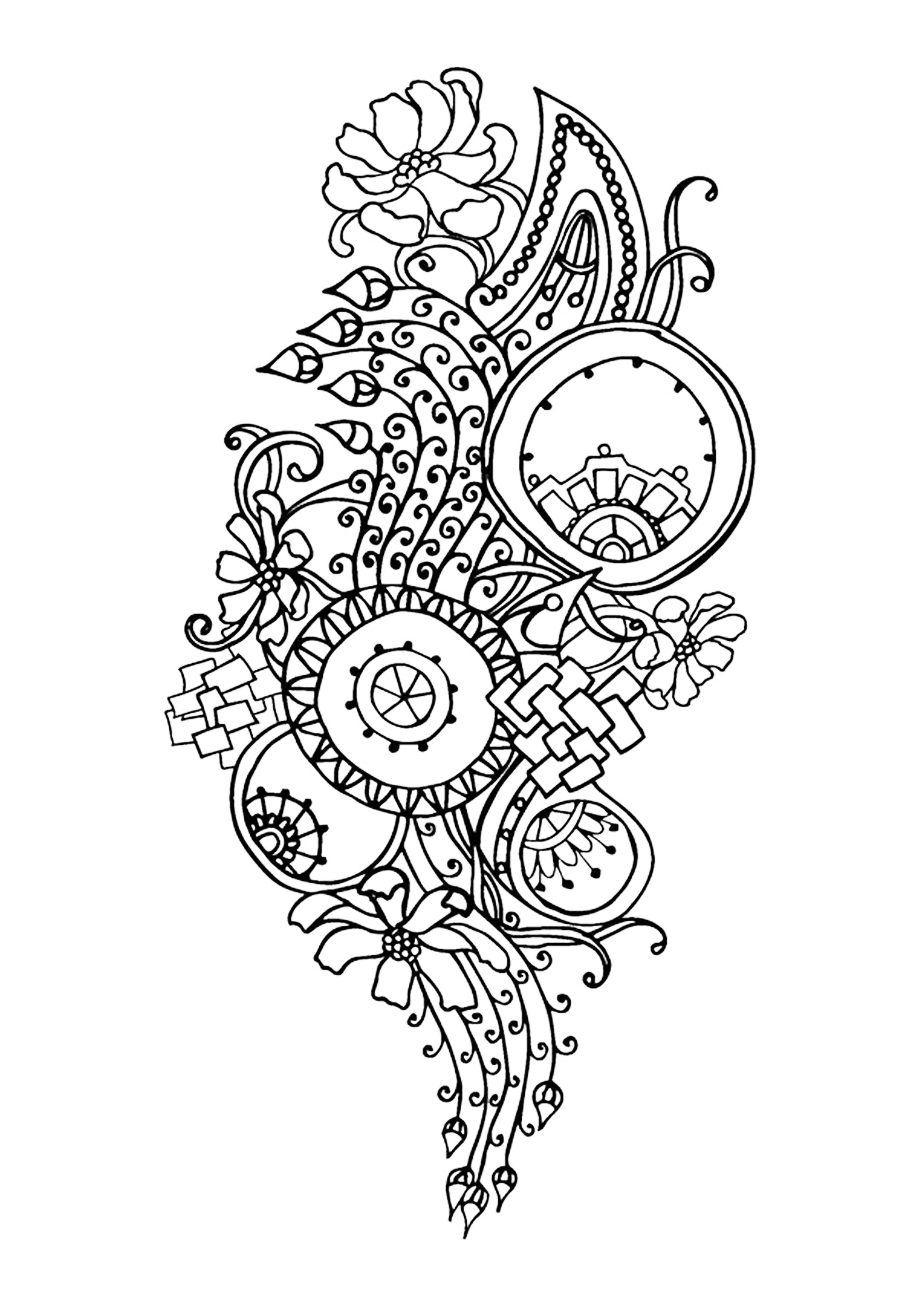 Flower coloring pages for adults