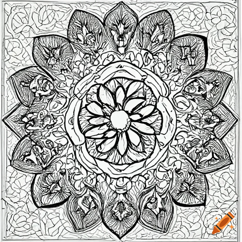 Black and white line art easy to print flower coloring pages on