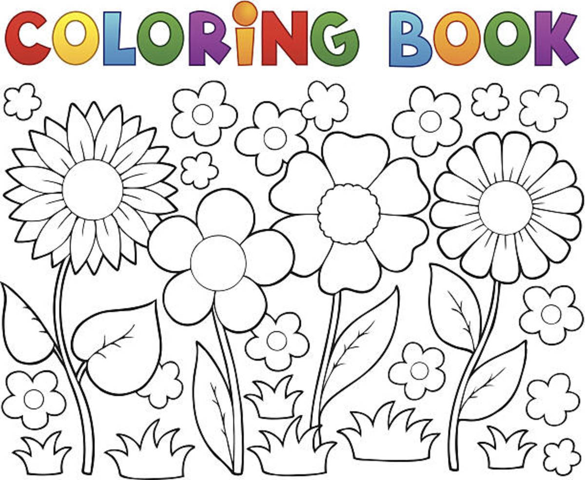 Free printable flower coloring pages