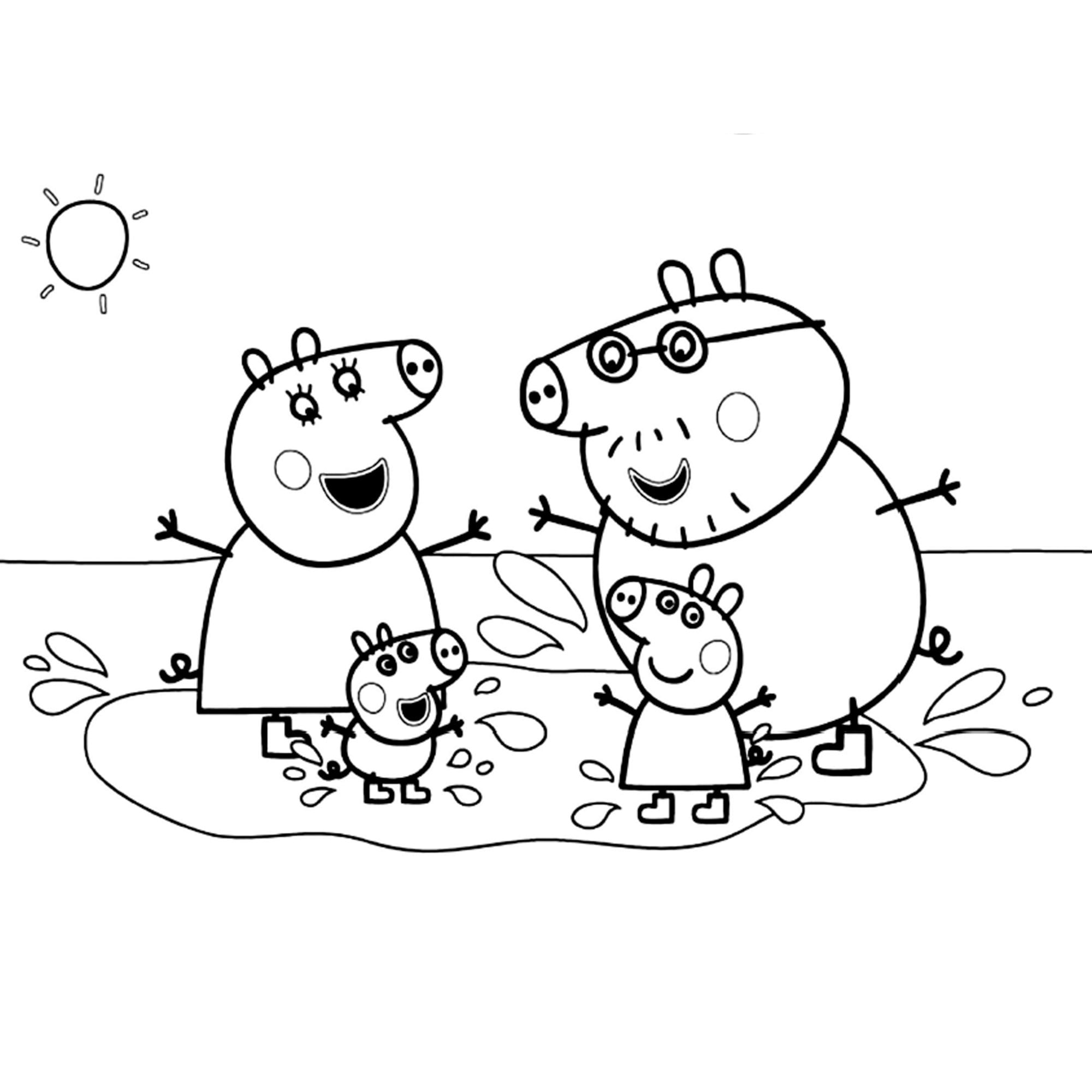 Peppa pigs kids colouring pages digital download amazing art work children colouring book over pictures