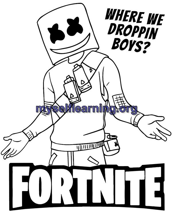 Fortnite coloring sheet instant download