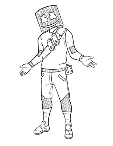 Marshmello fortnite coloring page free printable coloring pages